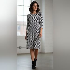NWOT MICHAEL Michael Kors Monochrome Patterned Dress Size M